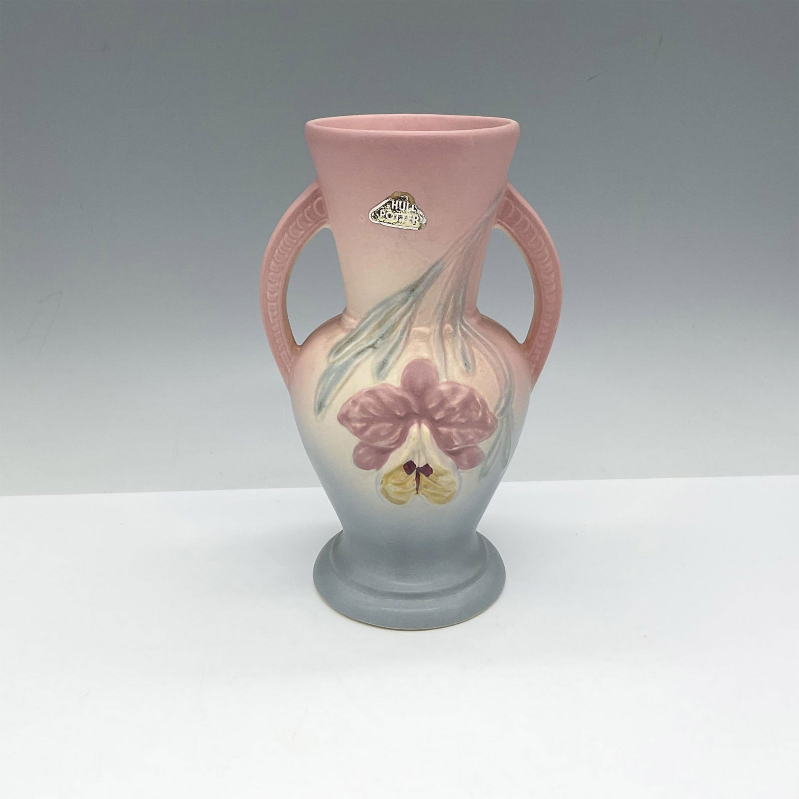 Hull Pottery Dual Handled Vase, Orchid (1 of 3)