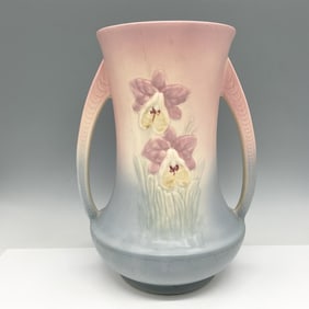 Hull Pottery Double Handled Vase, Orchid