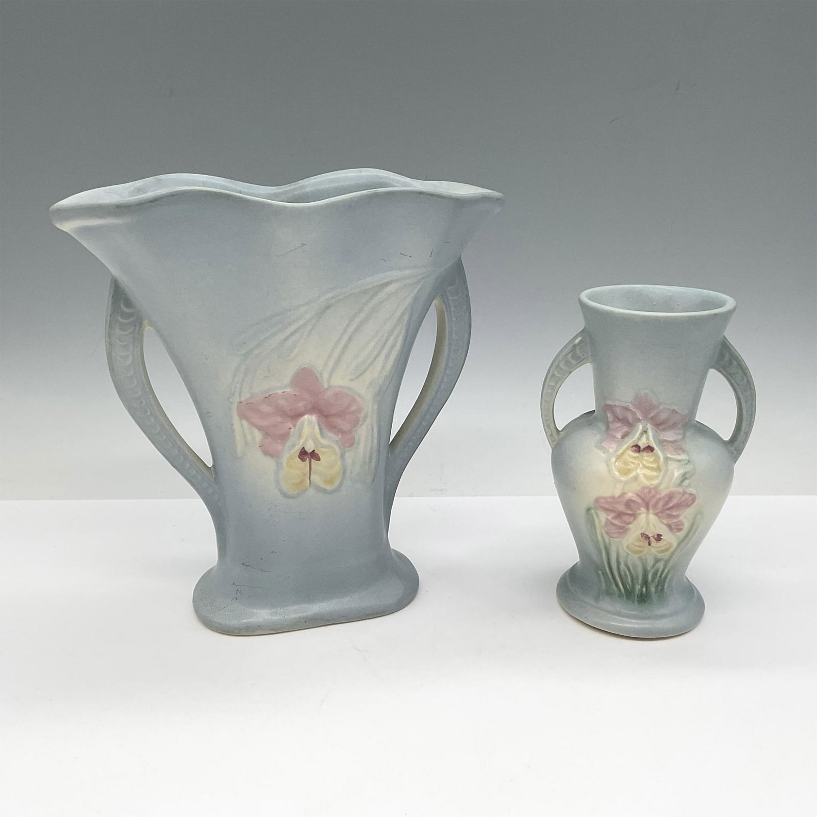2pc Hull Pottery Vases, Cornucopia & Orchid (1 of 3)