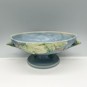 Roseville USA Pottery Pedestal Bowl, Bushberry