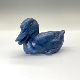 Rookwood Present Day Pottery Animal Figurine, Blue Duck
