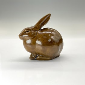 Rookwood Present Day Pottery Animal Figurine, Brown Rabbit