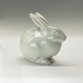 Rookwood Present Day Pottery Animal Figurine, White Rabbit