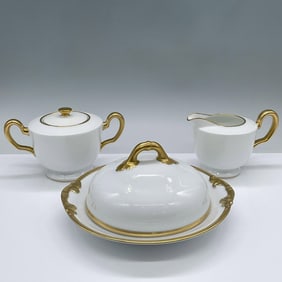 3pc Okura Creamer, Sugar Bowl and Schwarzburg Butter Dish