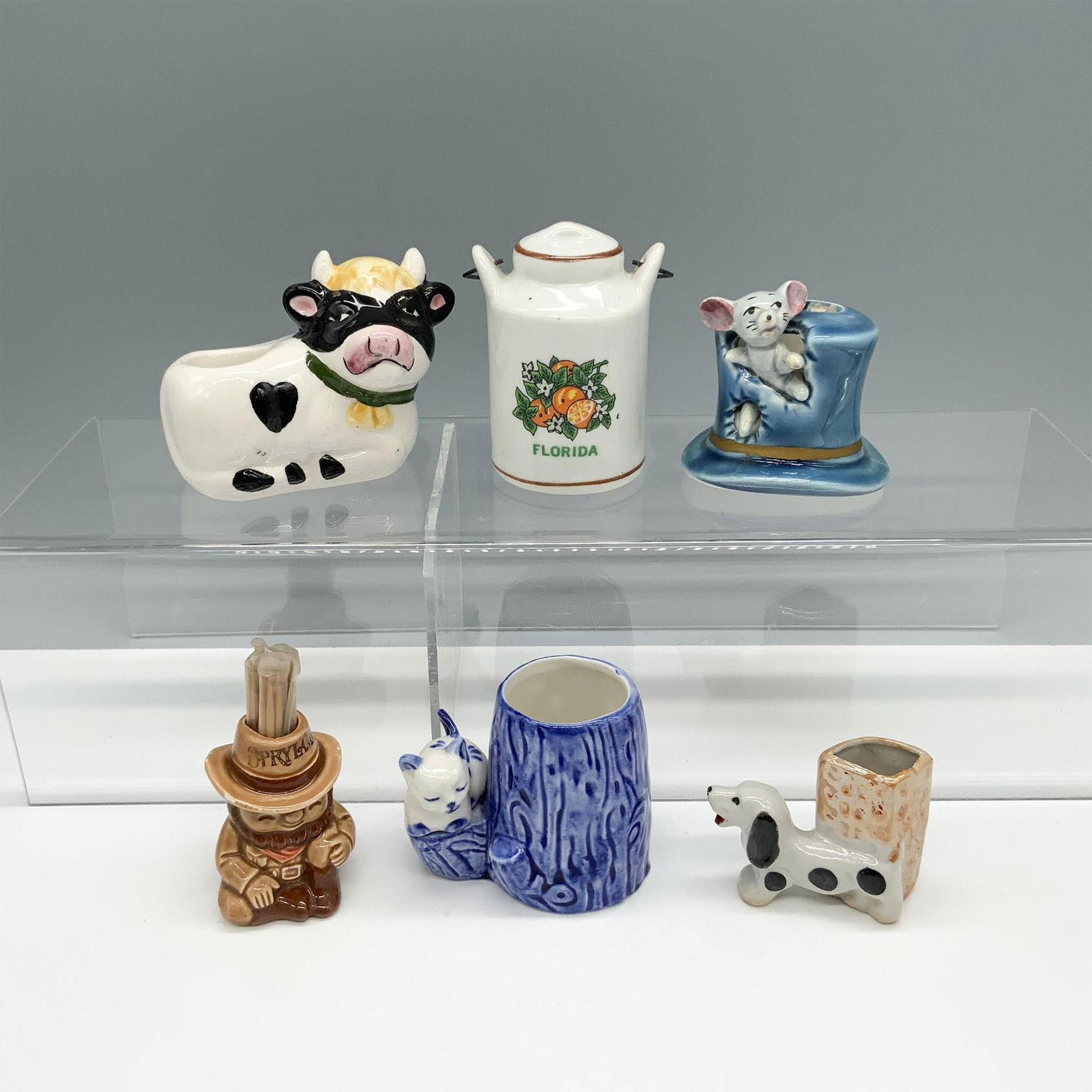 6pc Vintage Ceramic Animal Toothpick Holders (1 of 3)