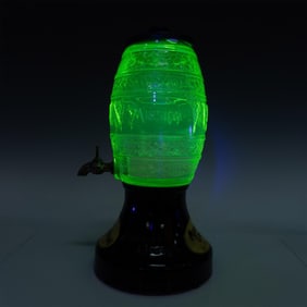 Vintage Mission Orange Uranium Glass Soda Dispenser