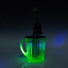 Vintage A & J Uranium Glass Hand Mixer