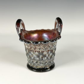 Carnival Glass Candy Basket