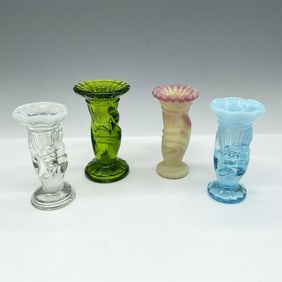 4pc Fenton Colored Glass Hand Vases