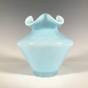 Vintage Fenton Vase, Light Blue