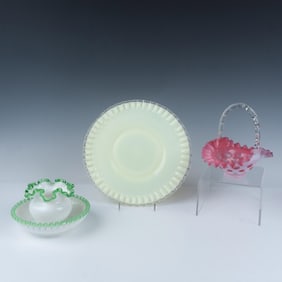 4pc Fenton Silvercrest Decorative Bowls & Platter