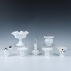 8pc Fenton Silver Crest Glass Collection