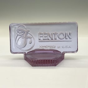 Fenton Glass Co. Dealer Sign / Plaque, Light Purple Color