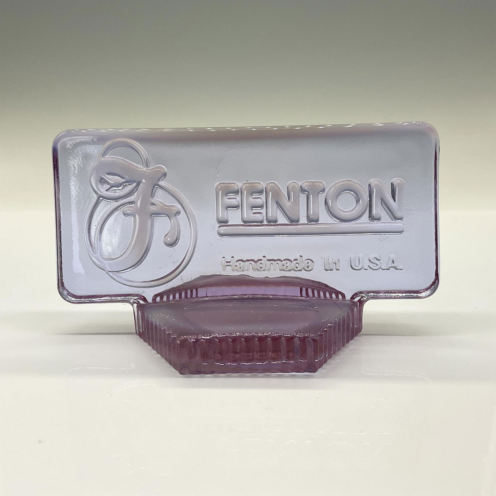Fenton Glass Co. Dealer Sign / Plaque, Light Purple Color (1 of 3)