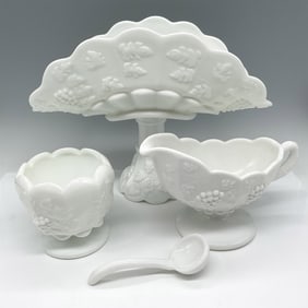 4pc Westmoreland Milk Glass Tableware