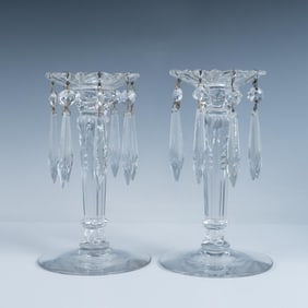Pair of Heisey Crystal Candle Holders