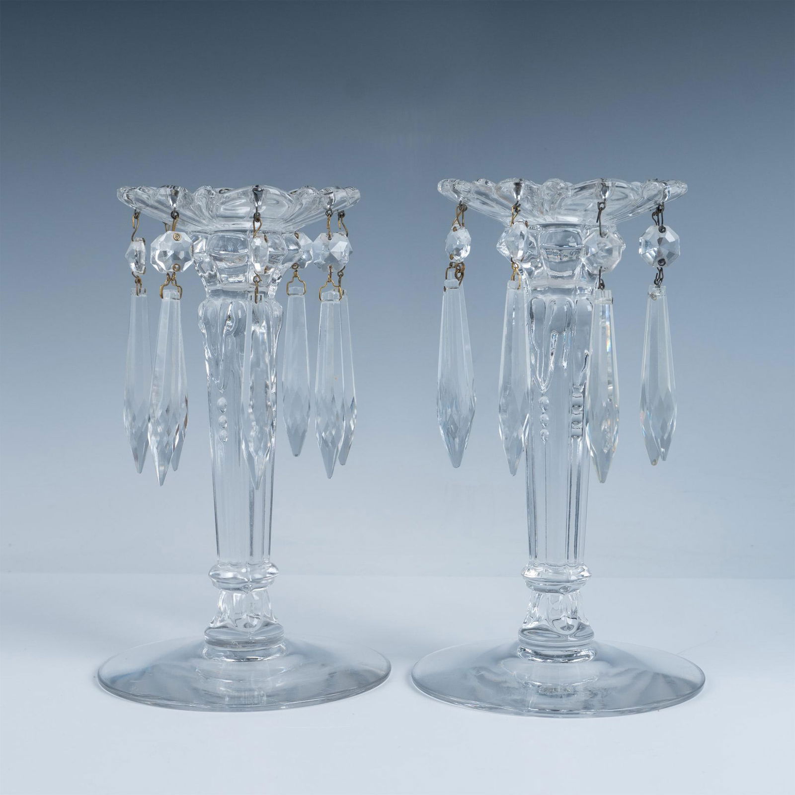 Pair of Heisey Crystal Candle Holders (1 of 4)