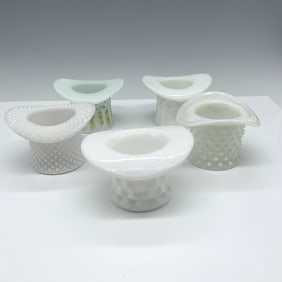 5pc Vintage Glass Top Hats