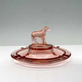 Vintage L.E Smith Depression Glass Ashtray