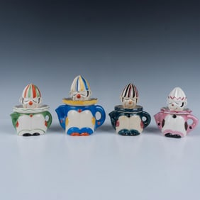 4pc Vintage Hand Painted Clown Juicers