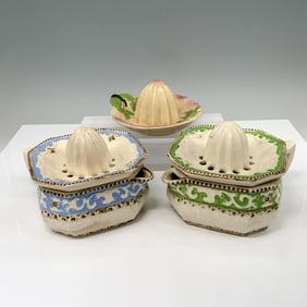 3pc Porcelain Citrus Juicer Reamers & Cups