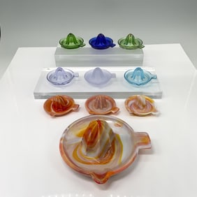 10pc Edna Barnes Glass Citrus Juicer Reamers