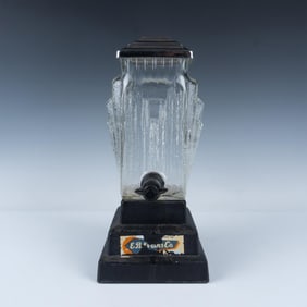 Antique E B Evans Co Art Deco Glass Dispenser