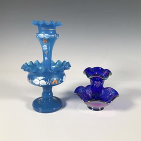 2pc Botanical Single Horn Epergnes