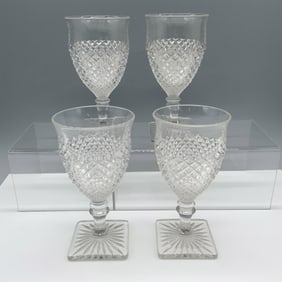 4pc Westmoreland English Hobnail Water Glasses