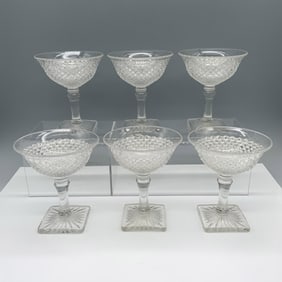 6pc Westmoreland English Hobnail Sherbet Glasses