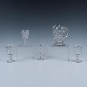 5pc Imperial Glass Cape Cod Clear Drinkware
