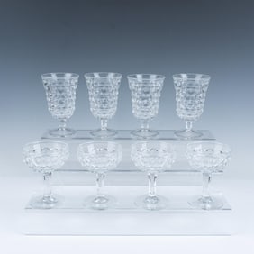 8pc Clear Champagne Glasses and Water Goblets