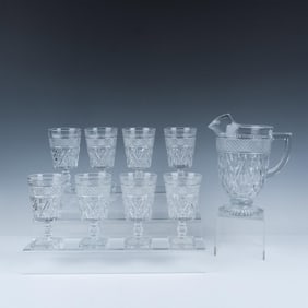 9pc Imperial Glass Cape Cod Clear Drinkware