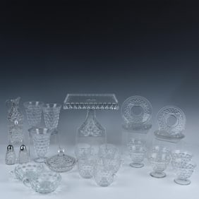 27pc Fostoria Crystal Dessert Set, American Clear