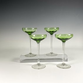 4pc Green Cordial Glasses