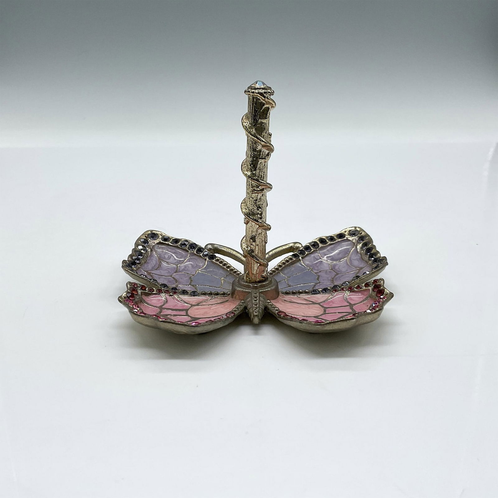 Vintage Enameled Crystal Butterfly Trinket Dish (1 of 4)