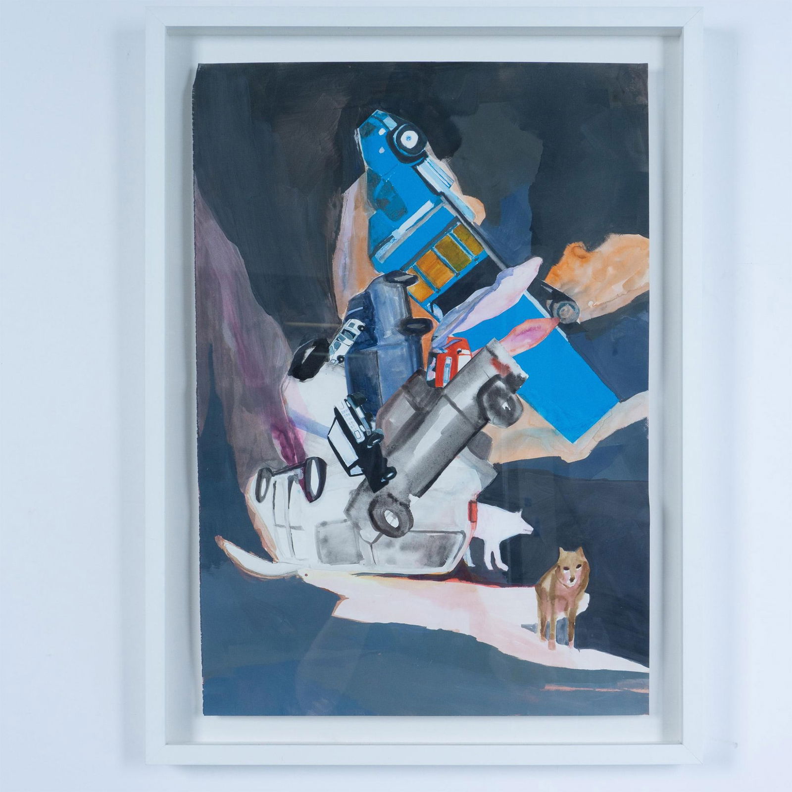 Juana Meneses Original Gouache and Watercolor Collage, Signed (1 of 4)