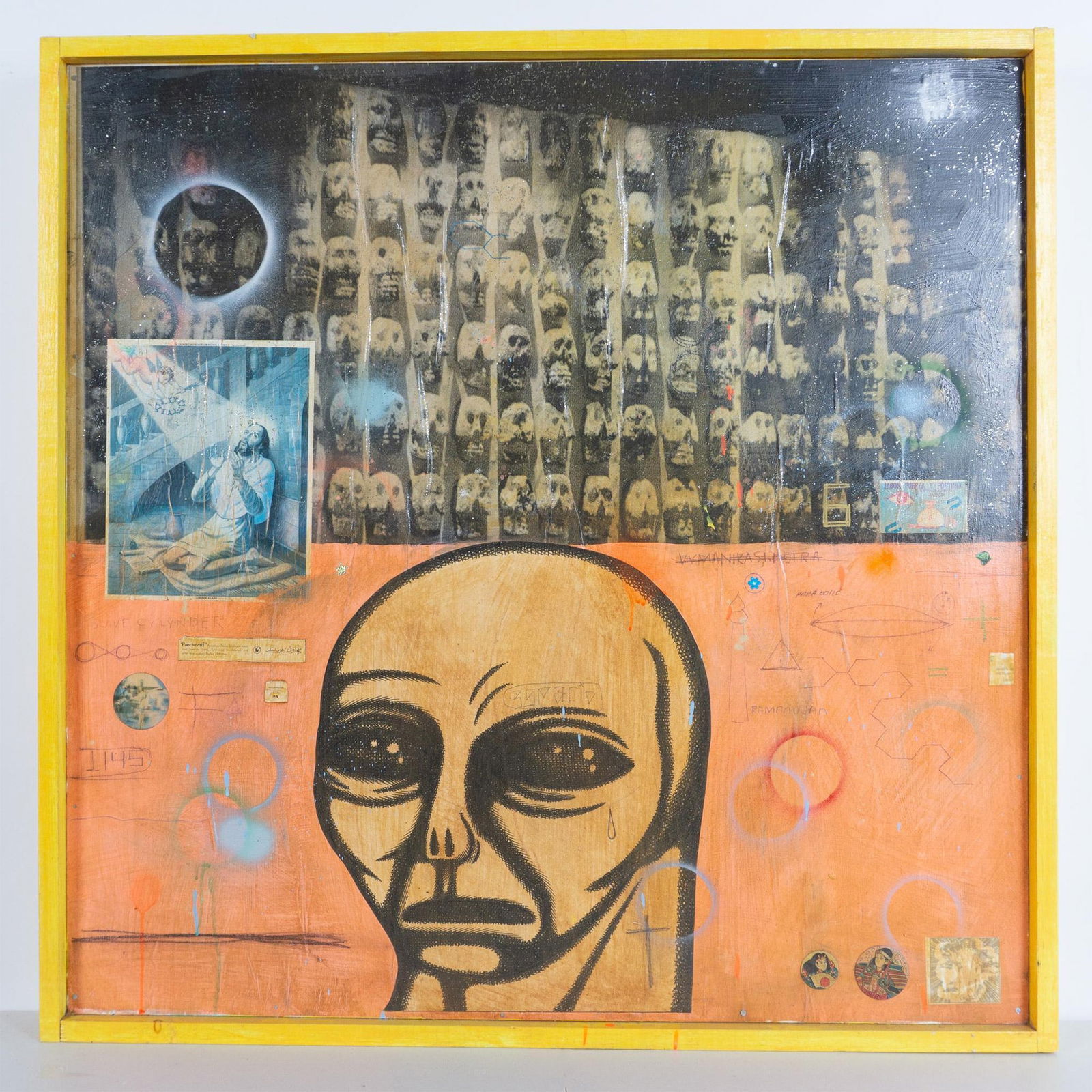 Date Farmers, Chicano Art Mixed Media on Wood, Signed (1 of 9)