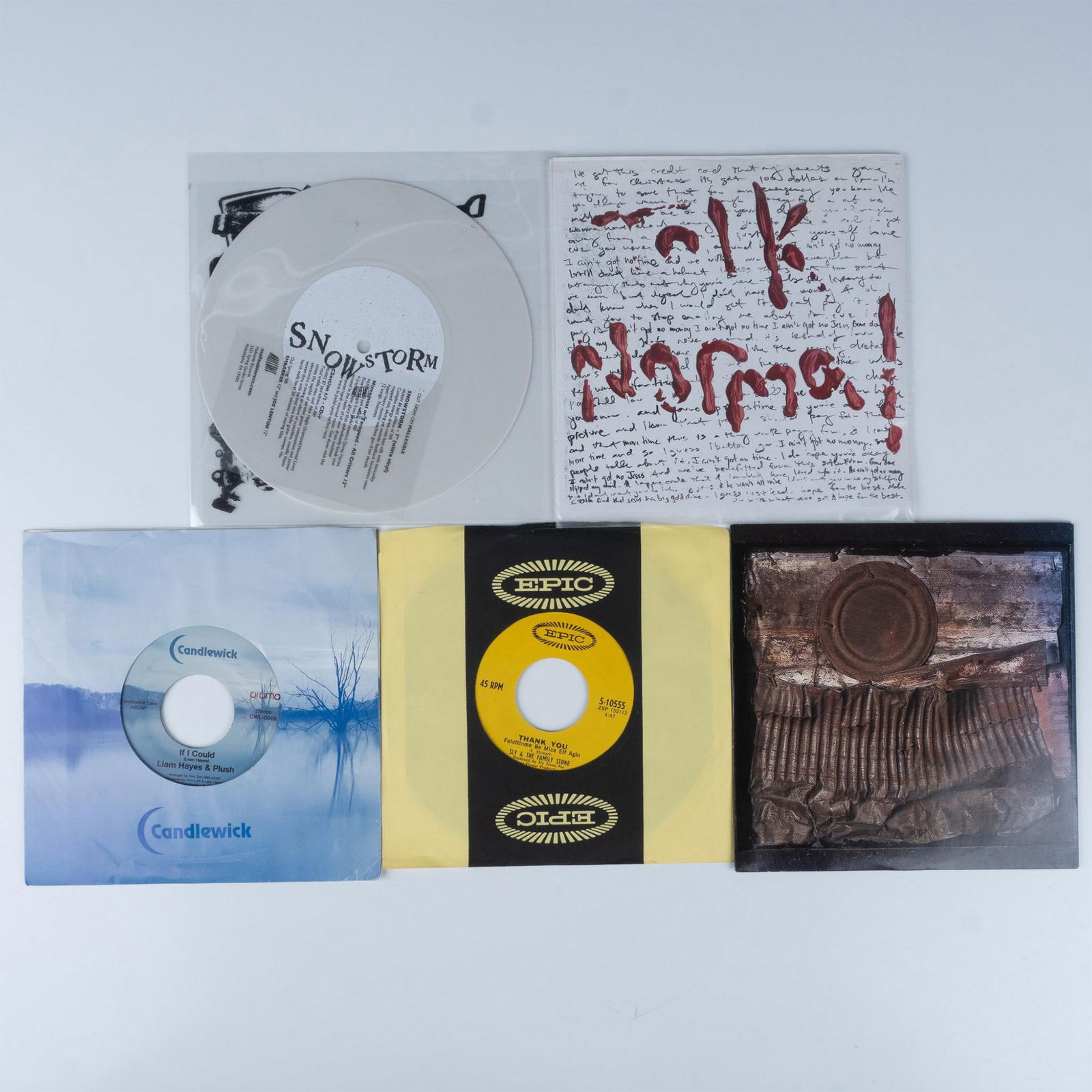 5pc Assortment of Funk, Jazz, and Rock 7 Inch Vinyl Records (1 of 2)