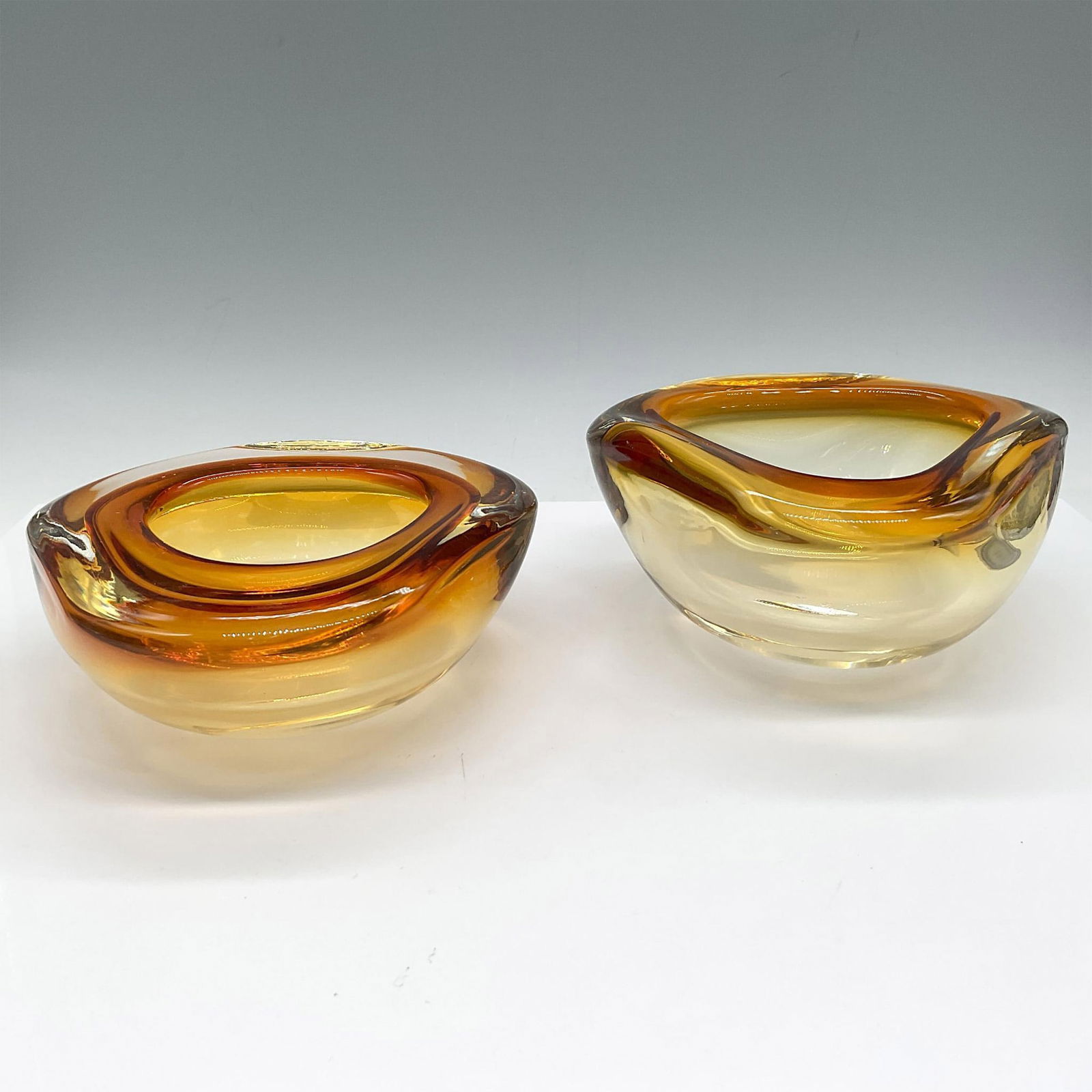 2pc Renato Anatra Murano Sommerso Glass Bowls, Signed (1 of 4)