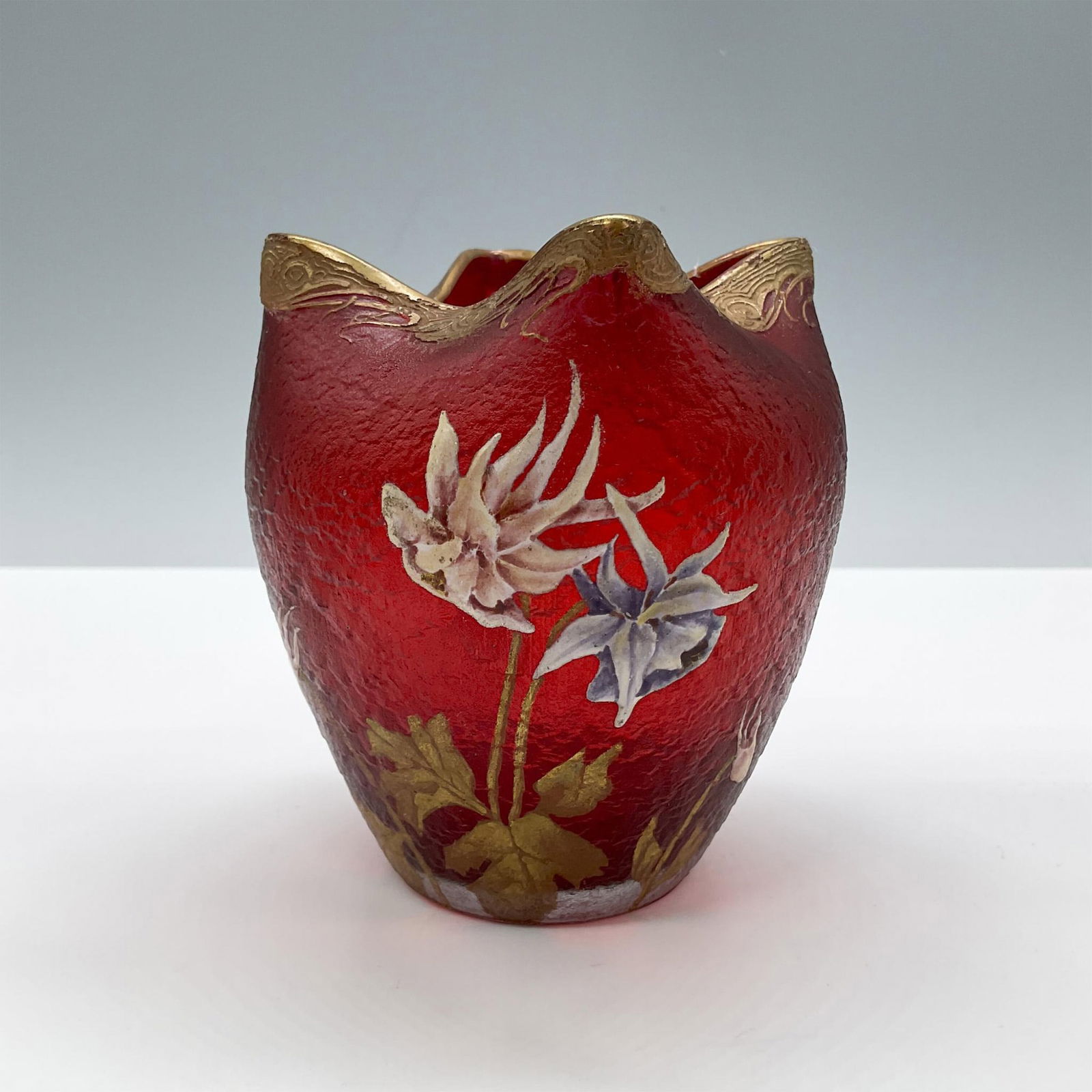 Art Nouveau French Mont Joye Art Glass Vase (1 of 4)