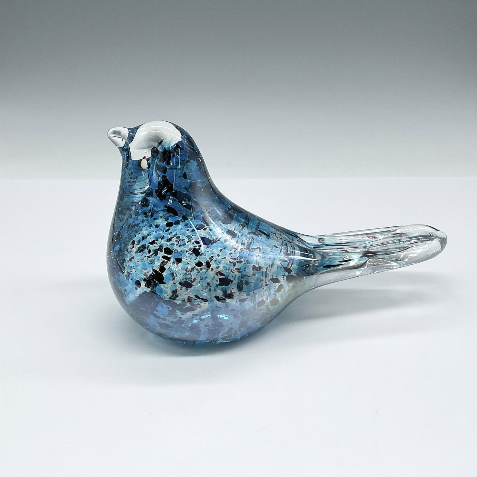 Blue Speckled Crystal Bird Sculpture (1 of 4)
