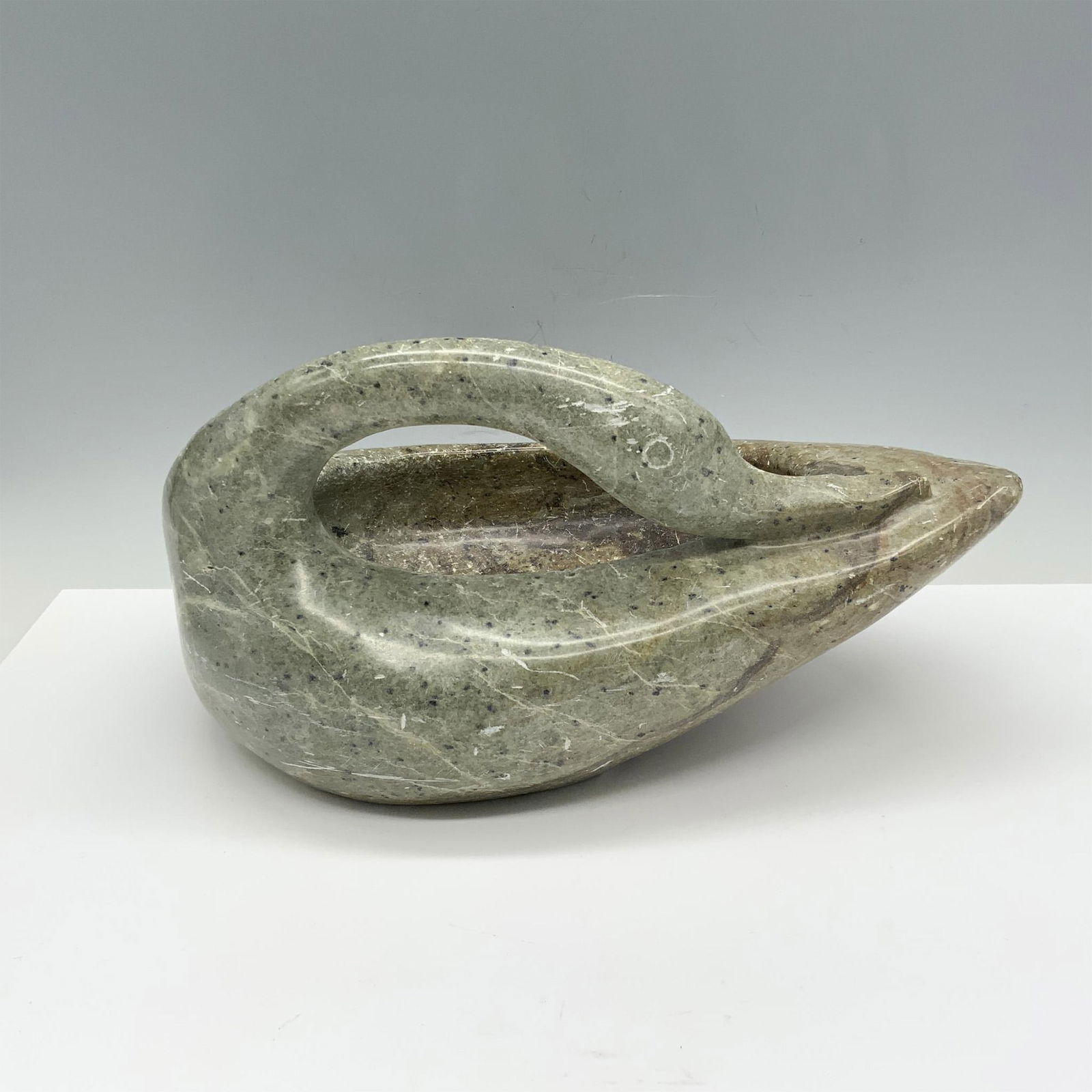 Native American Soapstone Goose Carving Bowl (1 of 3)