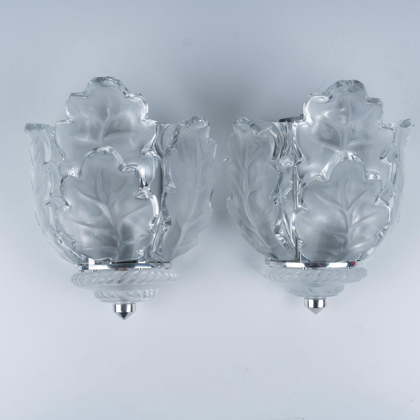 Pair of Vintage Lalique Chene Sconces (1 of 7)