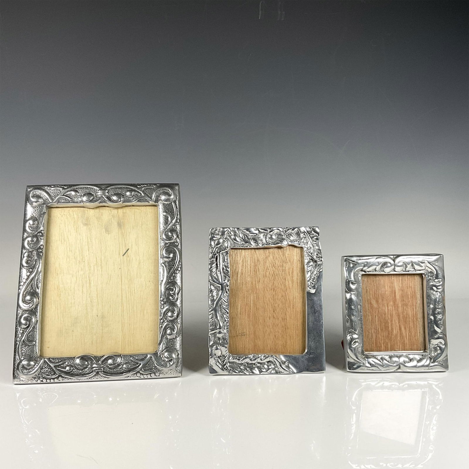 3pc Vintage Mexican Pewter Photo Frames (1 of 3)