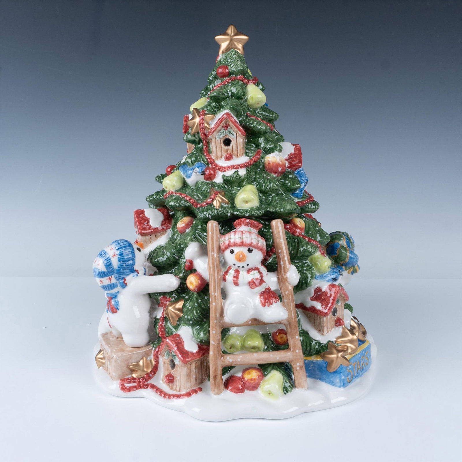 Fitz & Floyd Christmas Cookie Jar, The Flurries (1 of 10)