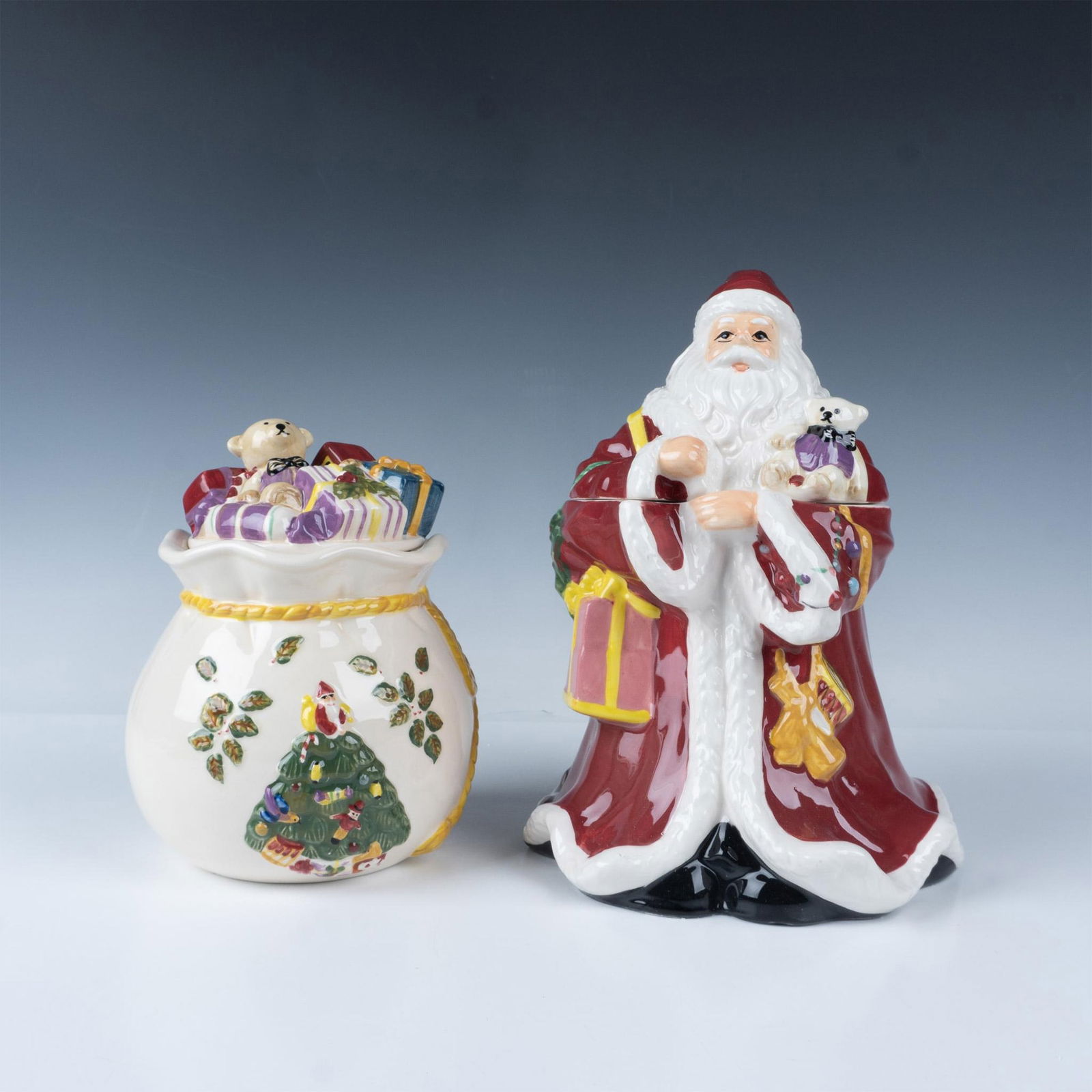 Spode Christmas Cookie Jars, Santa & His Bag (1 of 6)