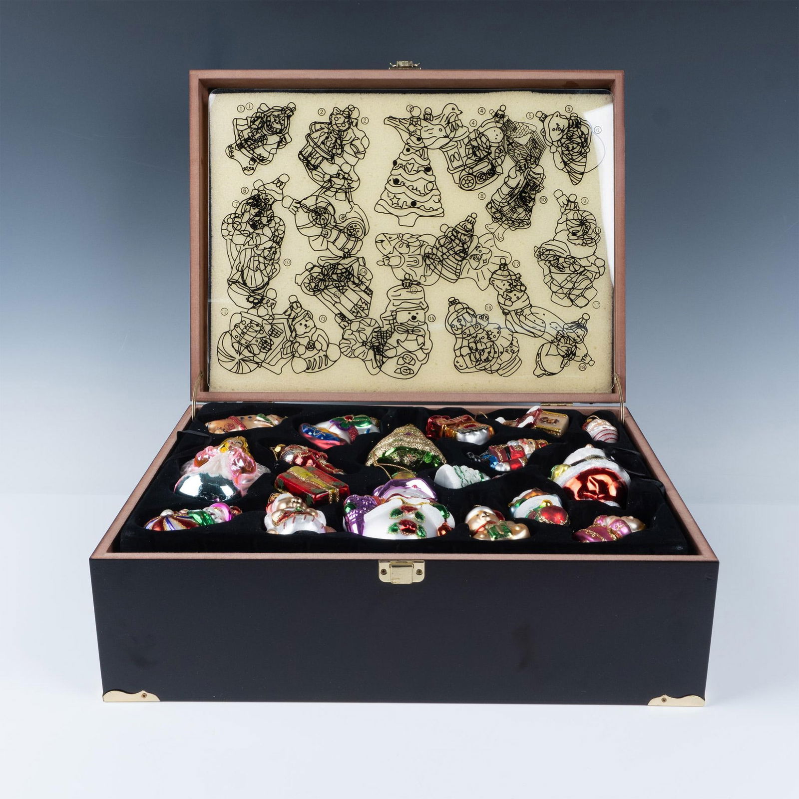 Holiday Glass Ornament Collection in Wood Keepsake Box (1 of 8)