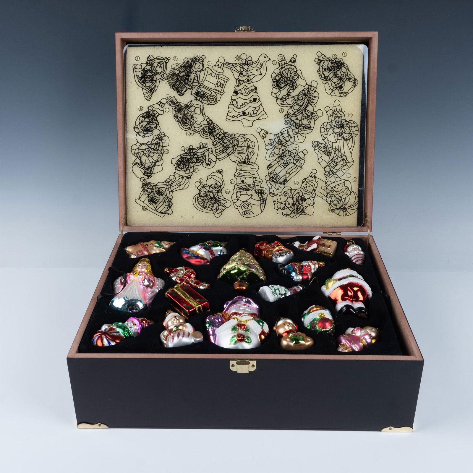 Holiday Glass Ornament Collection in Wood Keepsake Box (1 of 9)