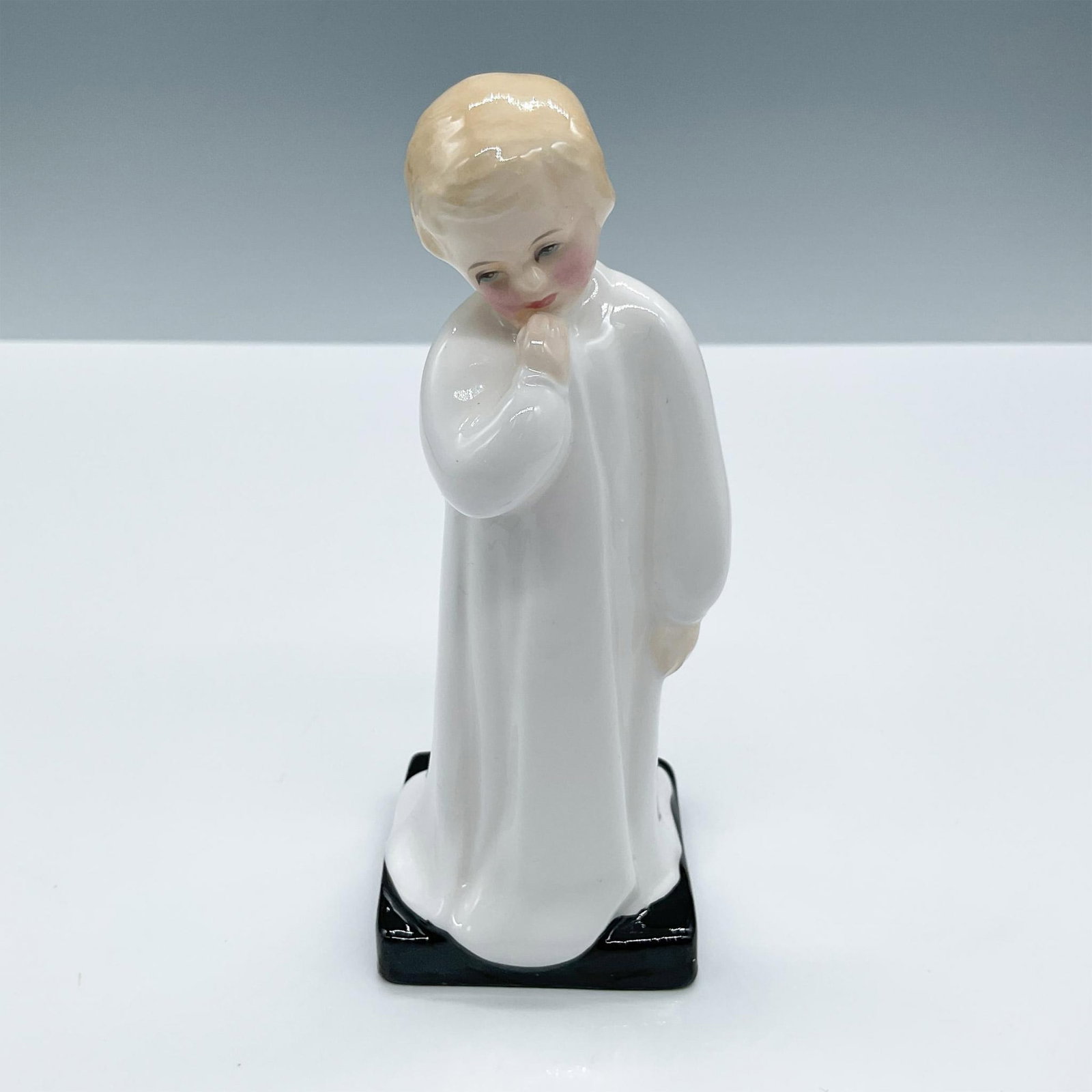 Darling - HN1985 - Royal Doulton Figurine: Glossy porcelain. Modeled in a white night robe. Royal Doulton backstamp. Artist: Charles Vyse Issued: 1944 - 1997 Dimensions: 2''L x 2''W x 5.25''H Manufacturer: Royal Doulton Country of Origin: